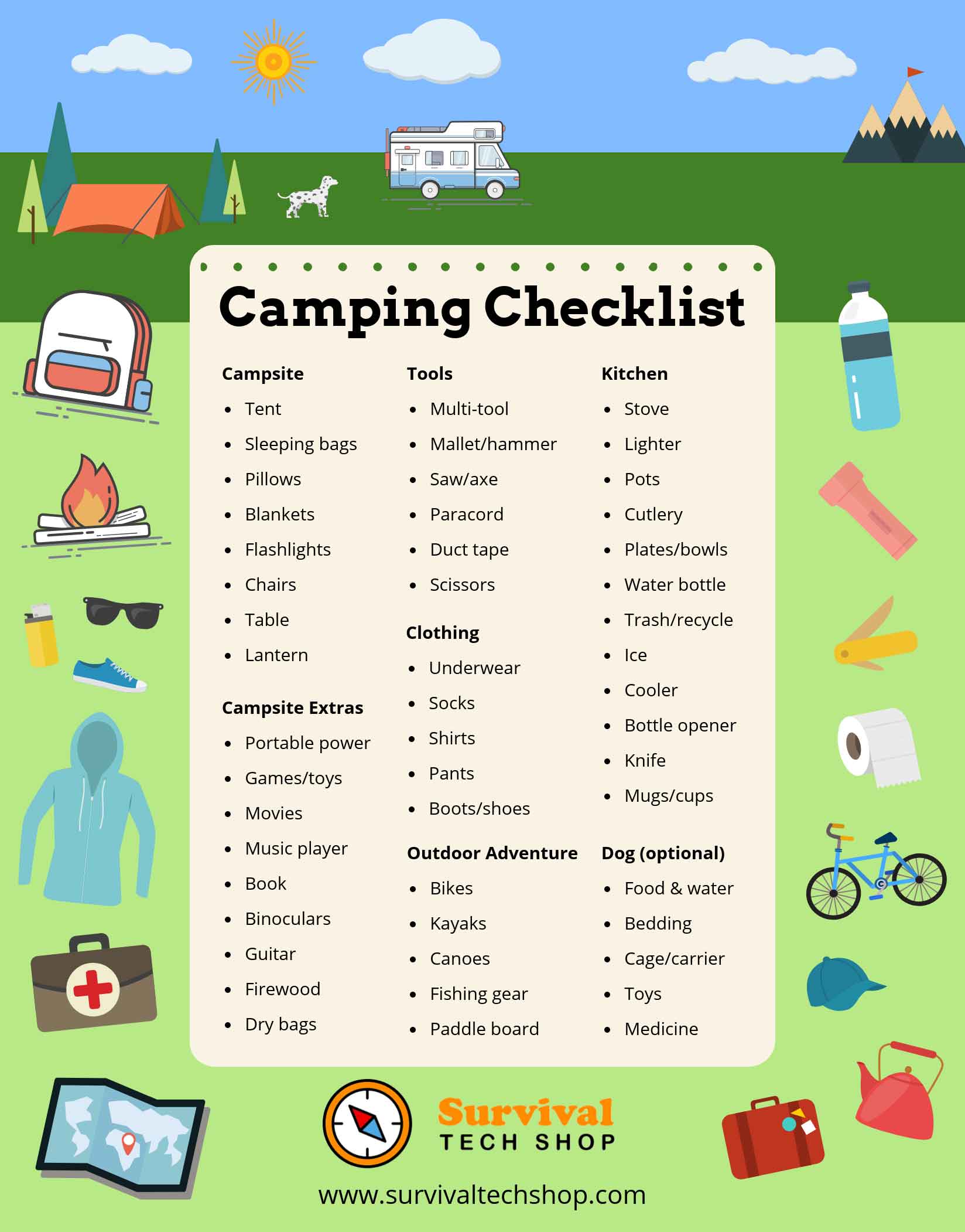 checklist for a camping trip