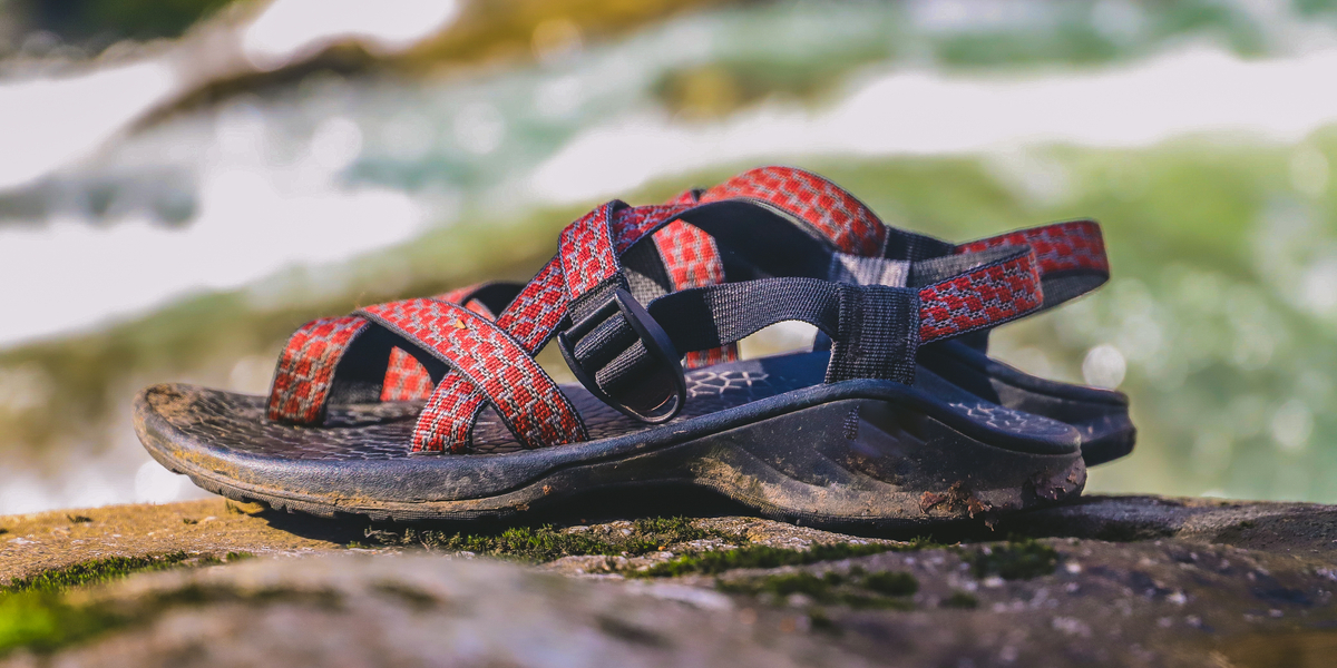 Mens Chaco Sandals on the River
