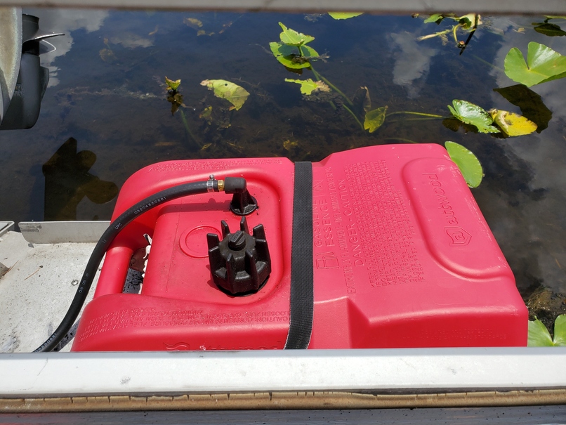 Pontoon boat gas tank.